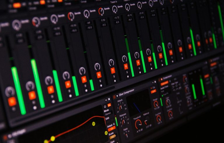 Music production workstation — stock photograph