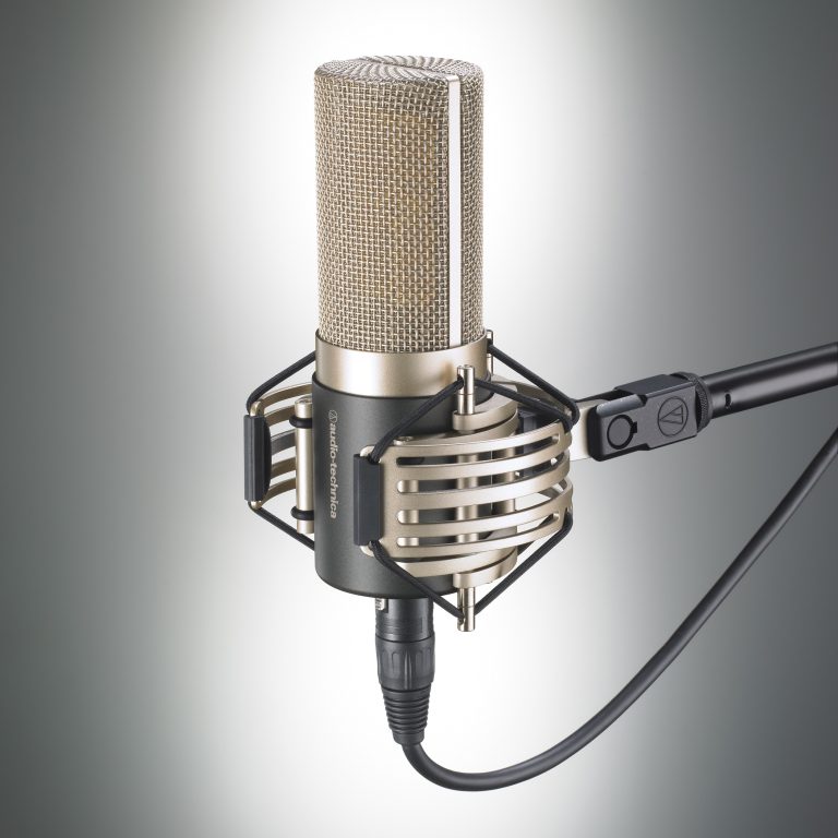 Audio-Technica AT5040 studio microphone in its AT8480 shock mount