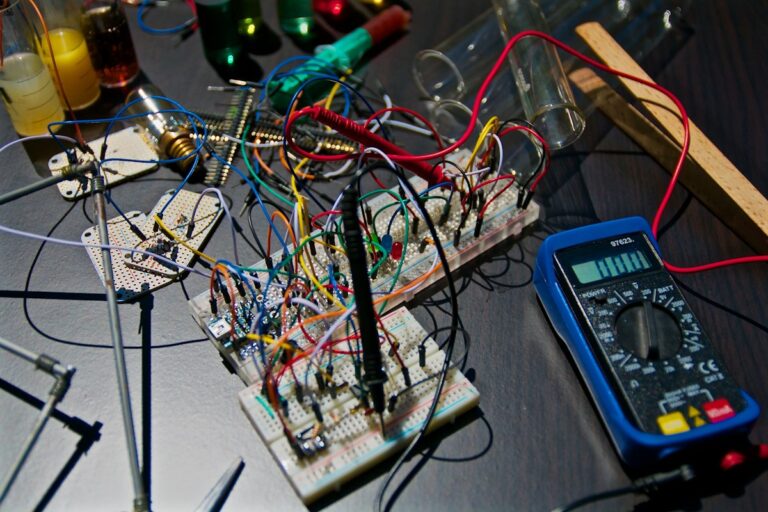 Close view of electronics repair components