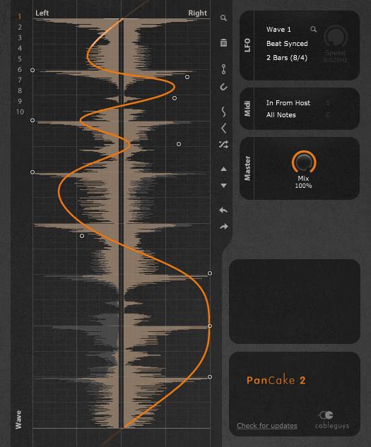 PanCake 2 software interface