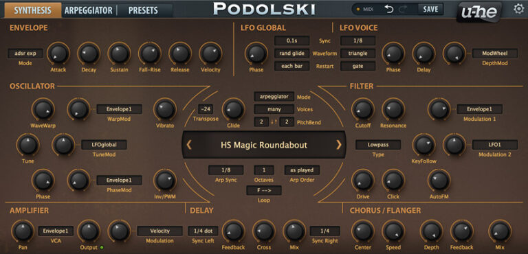 Podolski software interface