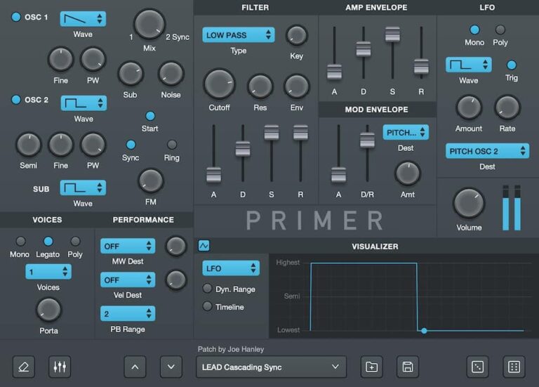 Primer 2 software interface
