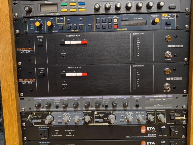 Klark Teknik 3rd Dimension BBD-320 analog chorus processors in studio rack