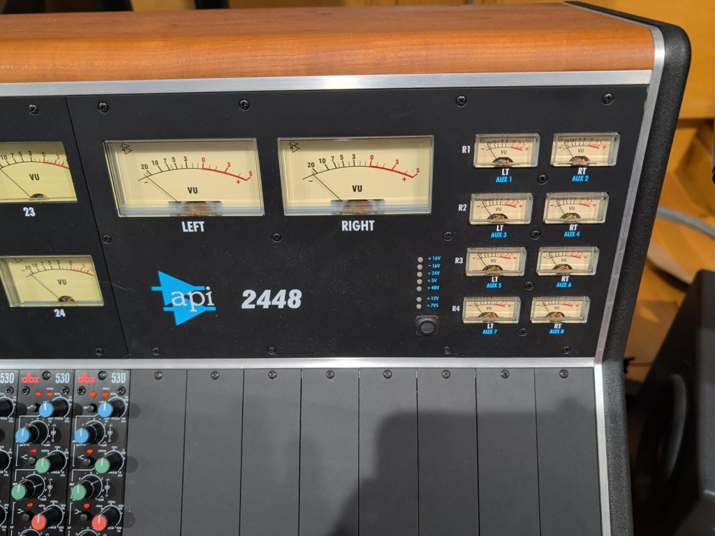 API 2448 console meter section in the TAM studio